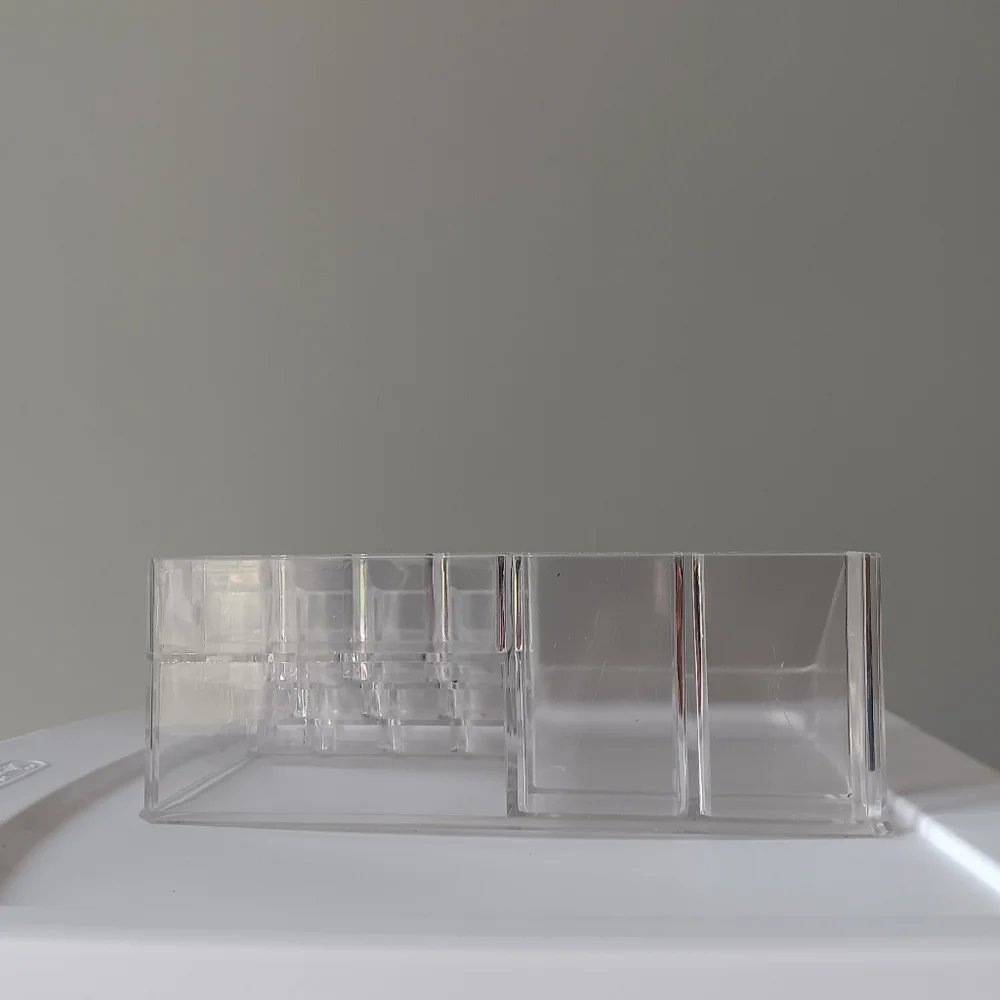 Clear Acrylic Organizer Tray Clear Plastic Countertop 3 Inch Height Makeup